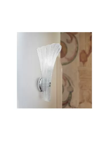 Leucos 050727 contessina applique verre blanc satiné cadre gris arctique e27 100w